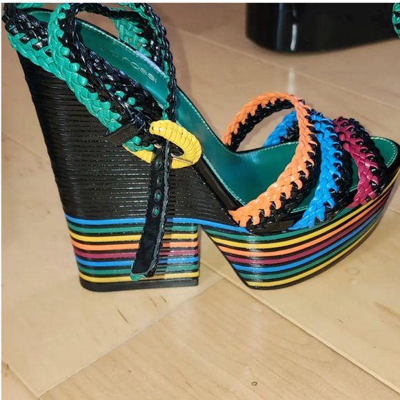 Sergio Rossi Multicolored platform sandals Sz 40 - Picture 3 of 7